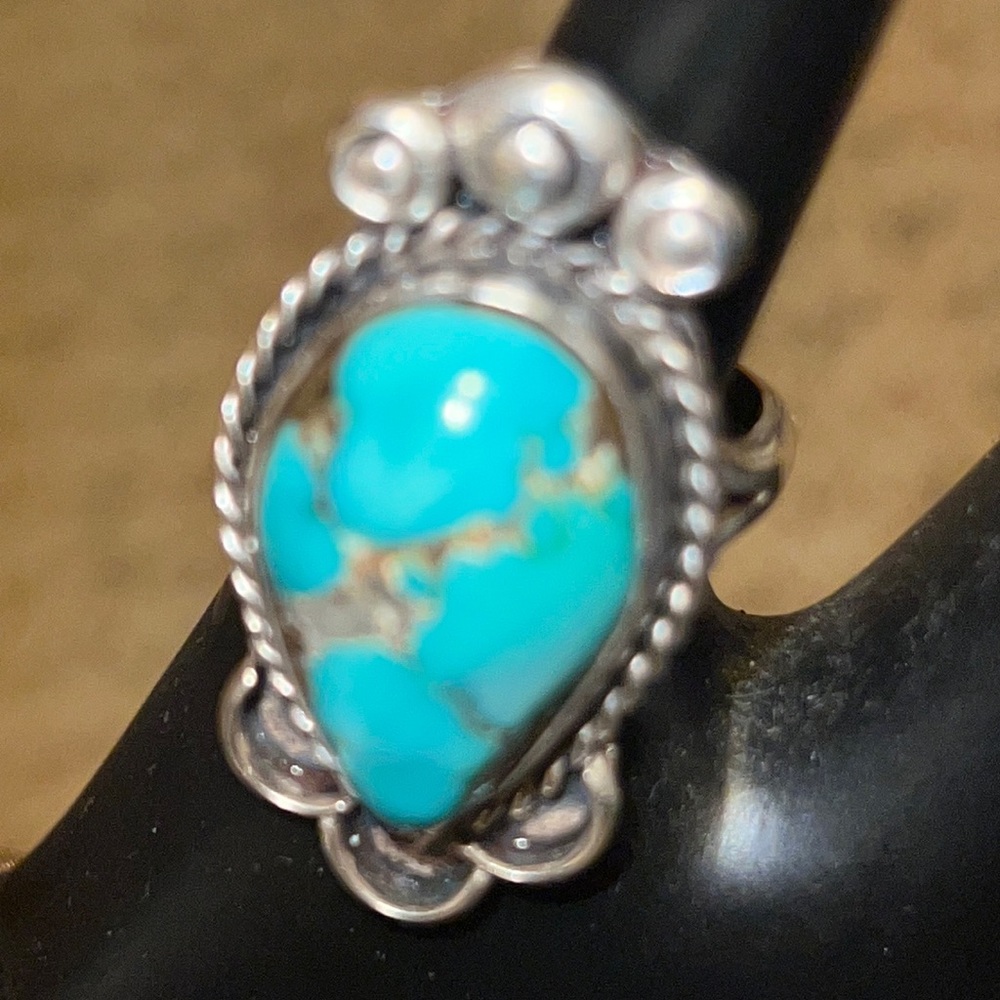 Vintage Navajo Turquoise Ring  .